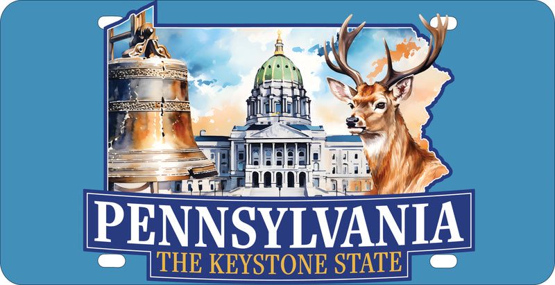 Pennsylvania Design D Souvenir Mini Metal License Plate 4.75 x 2.25 inch