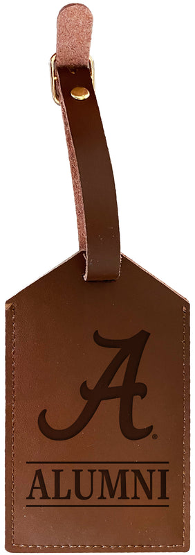 Alabama Crimson Tide Officially Licensed Engraved Leather Luggage Tag - College Alumni