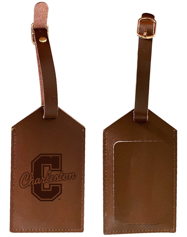 College of Charleston Leather Luggage Tag Engraved Officially Licensed Collegiate Product