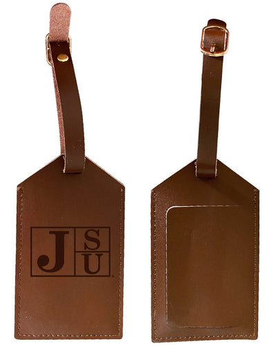 Jackson State University Leather Luggage Tag Engraved Officially Licensed Collegiate Product