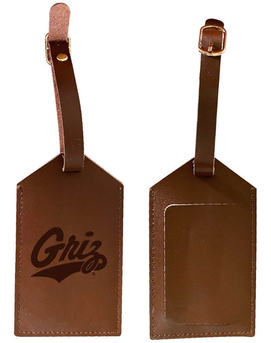 Montana University Leather Luggage Tag Engraved Officially Licensed Collegiate Product