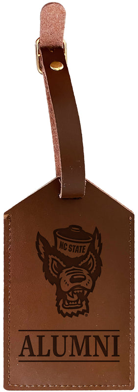 NC State Wolfpack Officially Licensed Engraved Leather Luggage Tag - College Alumni