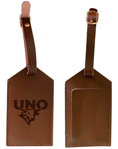 Nebraska at Omaha Leather Luggage Tag Engraved Officially Licensed Collegiate Product