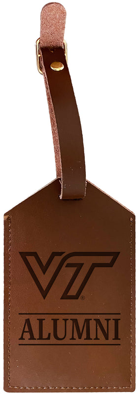 Virginia Tech Hokies Officially Licensed Engraved Leather Luggage Tag - College Alumni