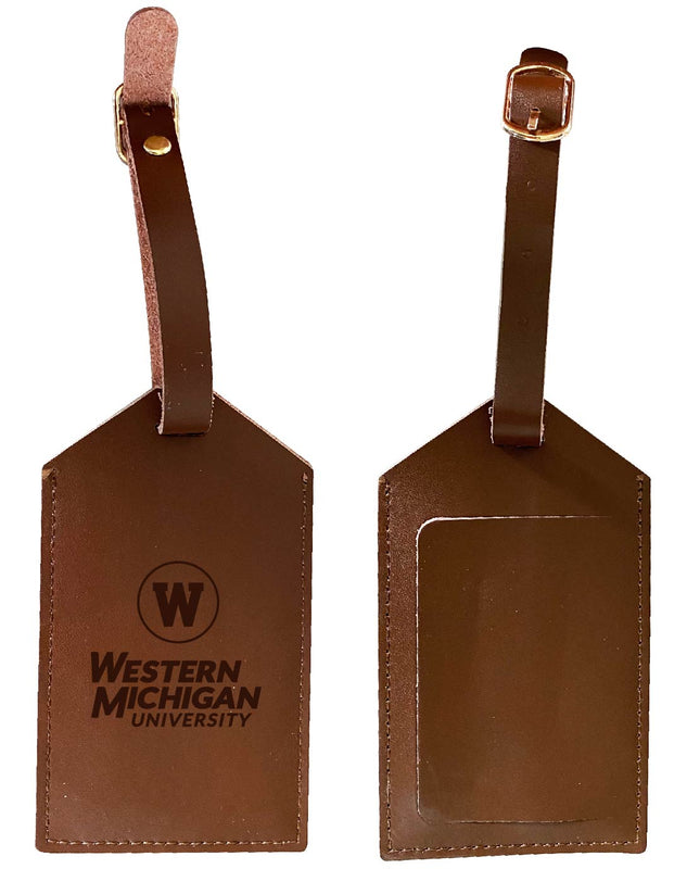 Western Michigan University Leather Luggage Tag Engraved Officially Licensed Collegiate Product