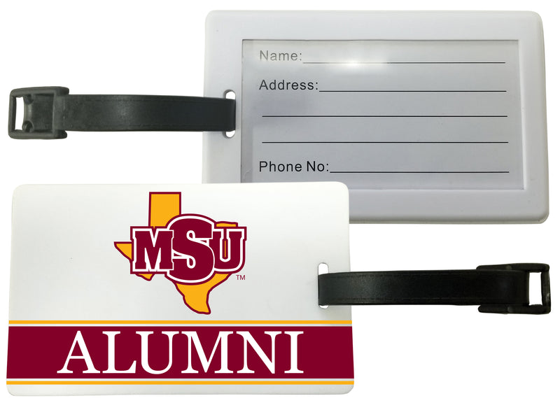 Midwestern State University Mustangs Luggage Tag Alumni Design Officially Licensed 4-Pack