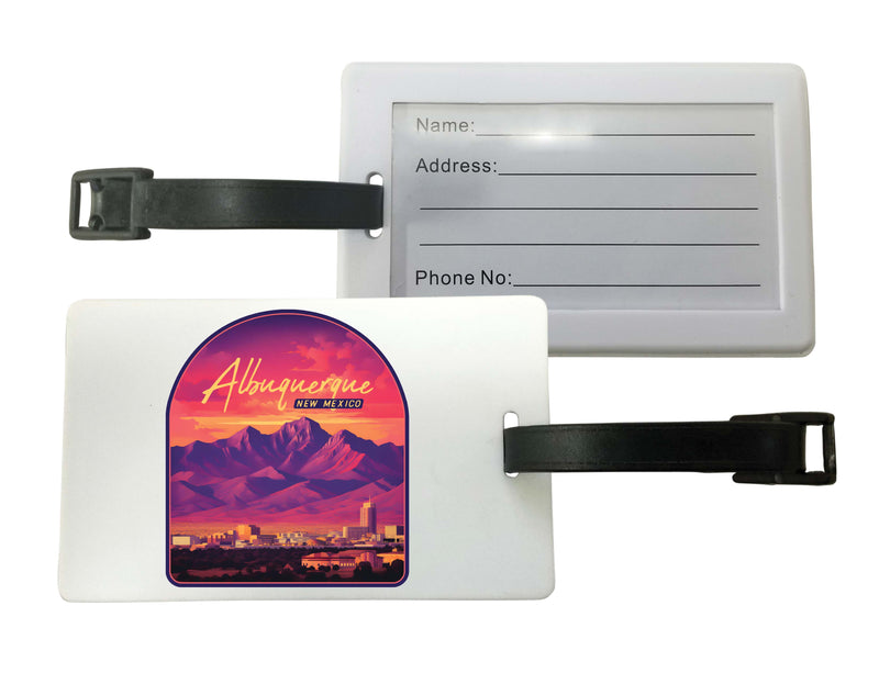 Alburqueque New Mexico Design B Souvenir Luggage Tag 4-Pack