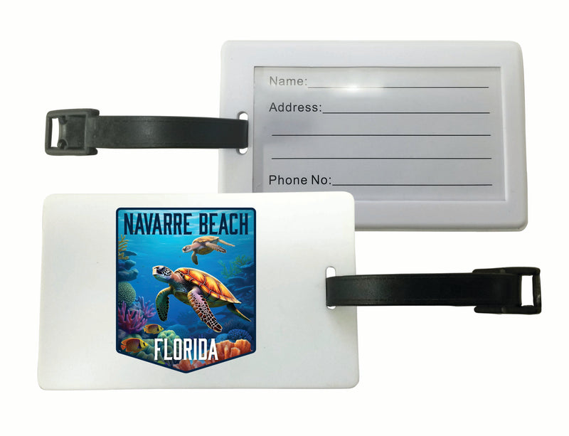 Navarre Beach Florida Underwater Turtle Design Souvenir Luggage Tag Single