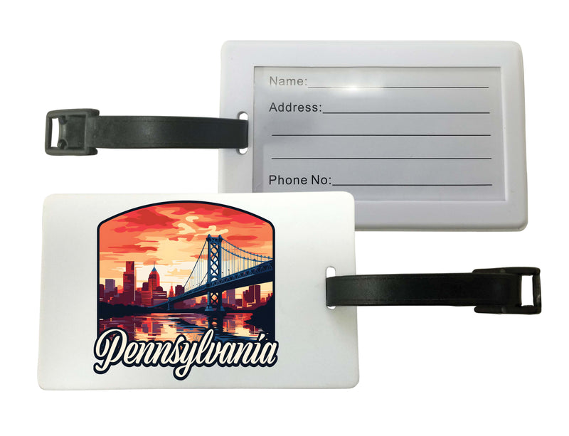 Pennsylvania Design A Souvenir Luggage Tag 4-Pack