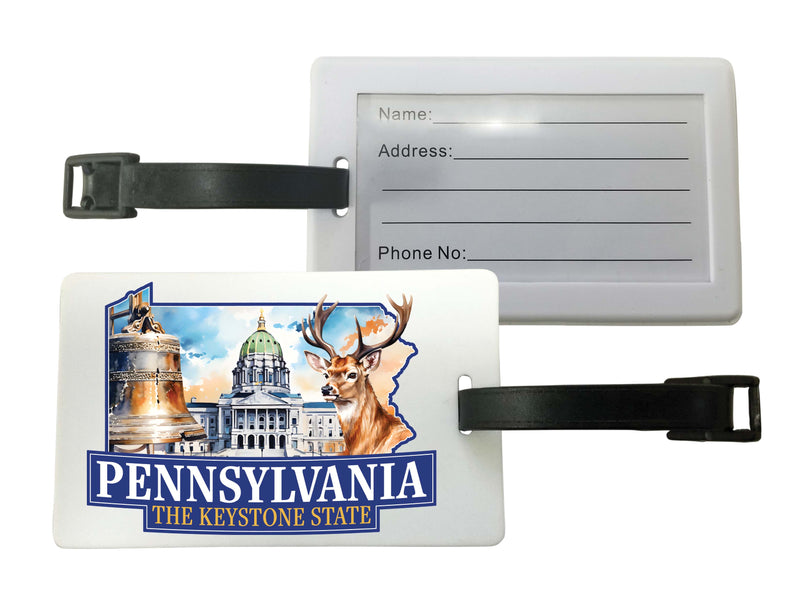 Pennsylvania Design D Souvenir Luggage Tag 2-Pack