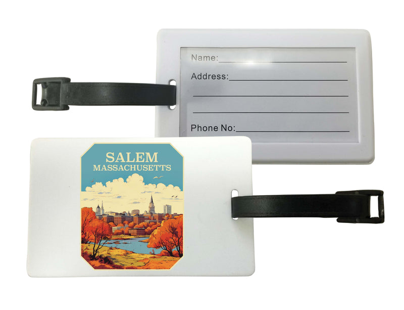 Salem Massachusettes Design A Souvenir Luggage Tag 4-Pack
