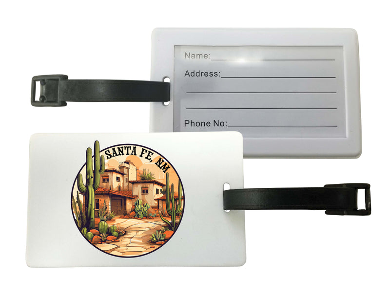 Santa Fe New Mexico Design D Souvenir Luggage Tag 2-Pack