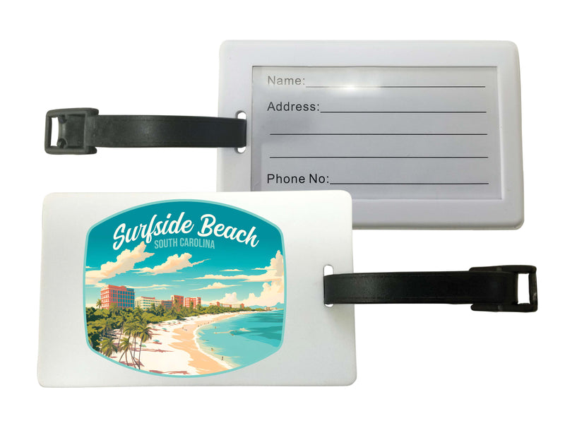 Surfside Beach South Carolina Design B Souvenir Luggage Tag 4-Pack