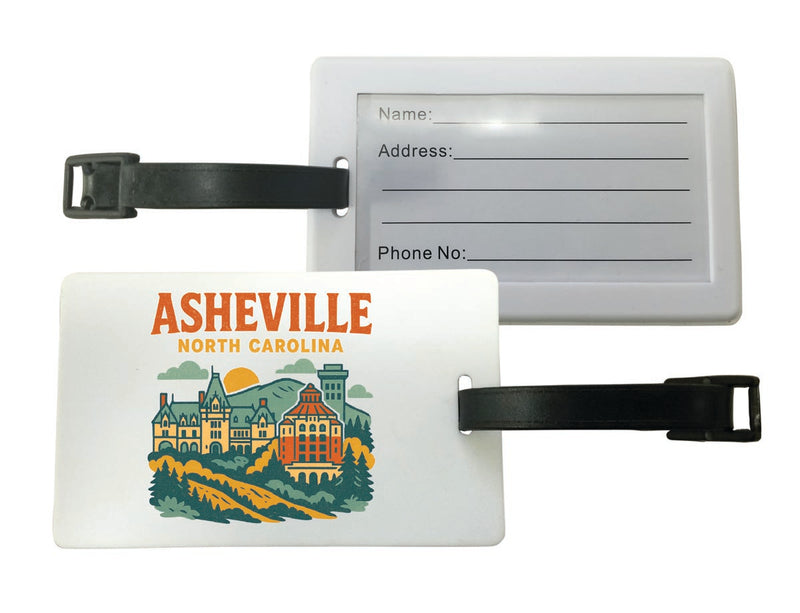 Asheville North Carolina Vintage Design Souvenir Luggage Tag