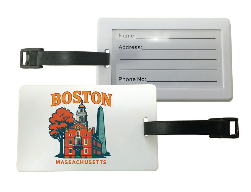 Boston Massachusetts Vintage Design Souvenir Luggage Tag