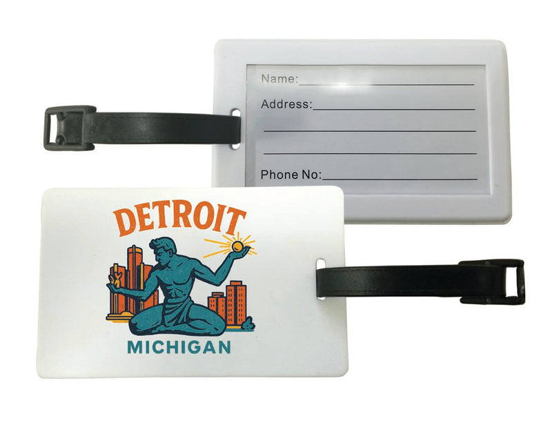 Detroit Michigan Vintage Design Souvenir Luggage Tag