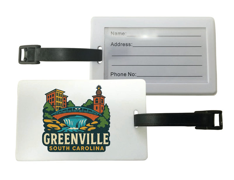 Greenville South Carolina Vintage Design Souvenir Luggage Tag