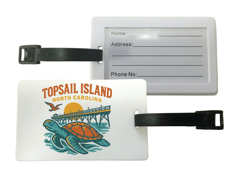 Topsail Island North Carolina Vintage Design Souvenir Luggage Tag