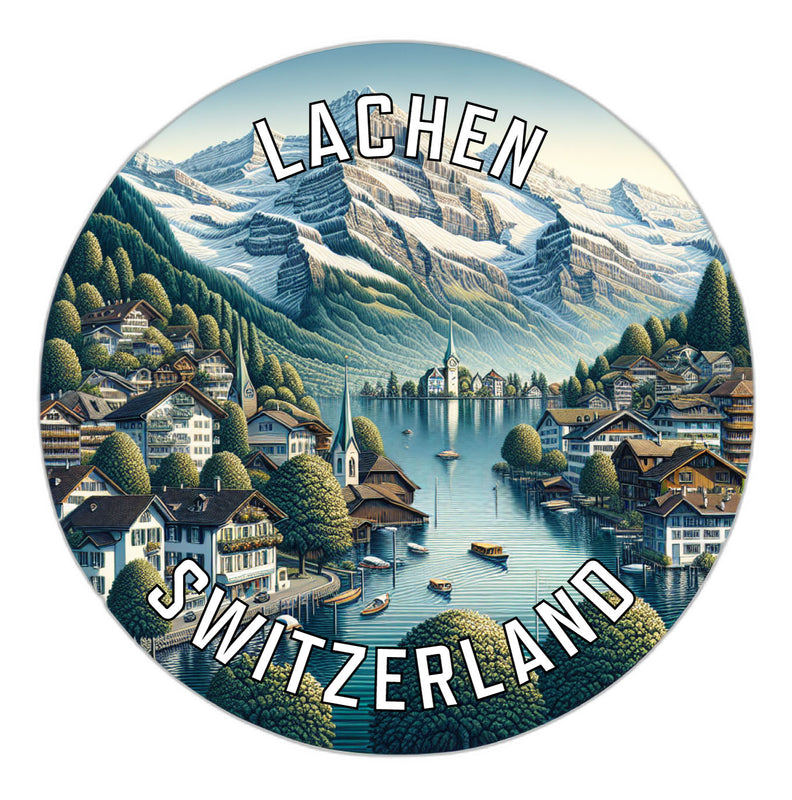 Lachen Switzerland Souvenir Die Cut Flat Magnet 3-Inch