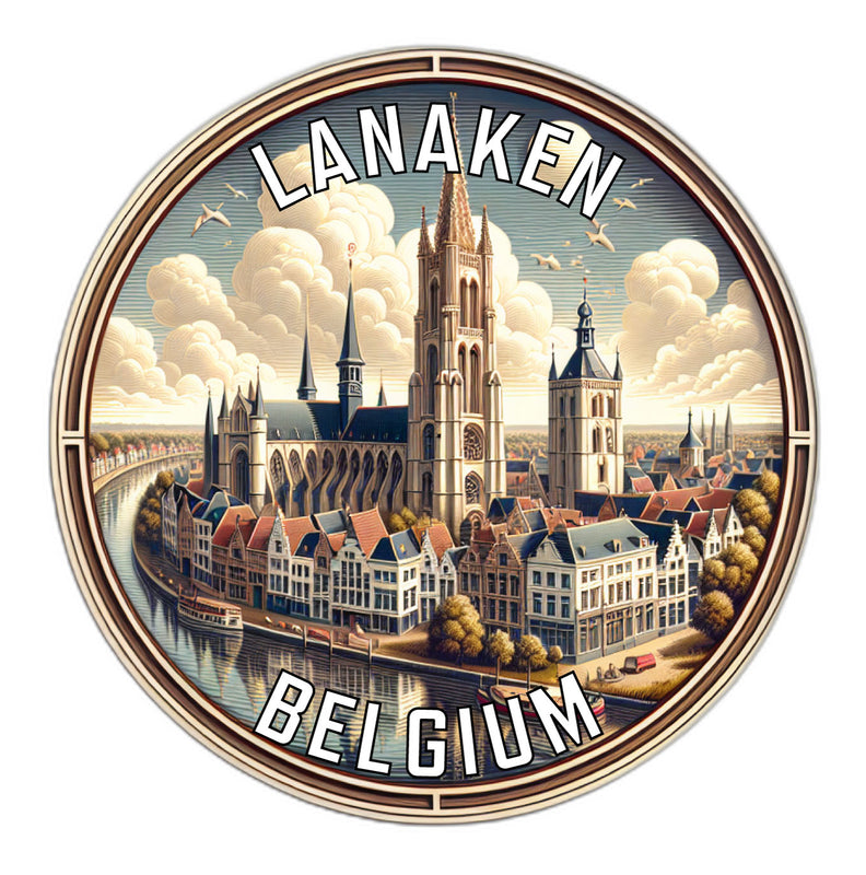 Lanaken Belgium Souvenir Die Cut Flat Magnet 6-Inch