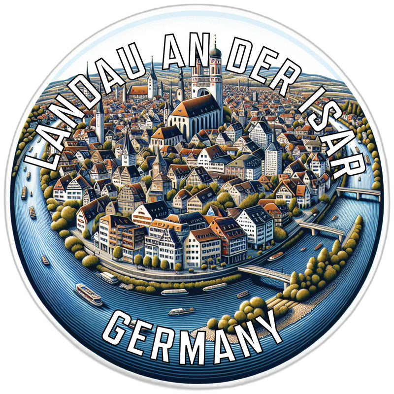 Landau an der Isar Germany Souvenir Die Cut Flat Magnet 4-Inch