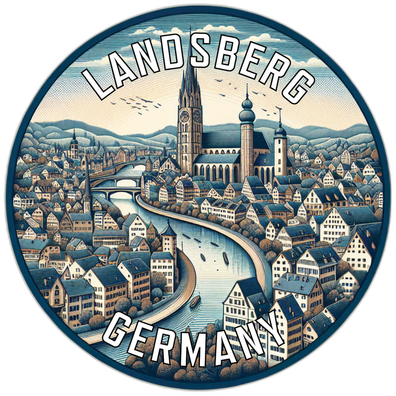 Landsberg Germany Souvenir Die Cut Flat Magnet 2-Inch