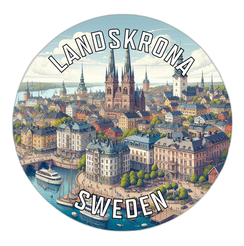 Landskrona Sweden Souvenir Die Cut Flat Magnet 4-Inch