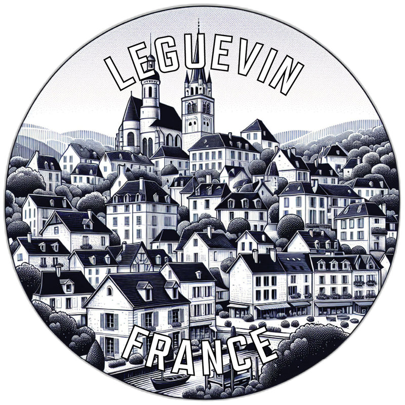 Leguevin France Souvenir Die Cut Flat Magnet 2-Inch