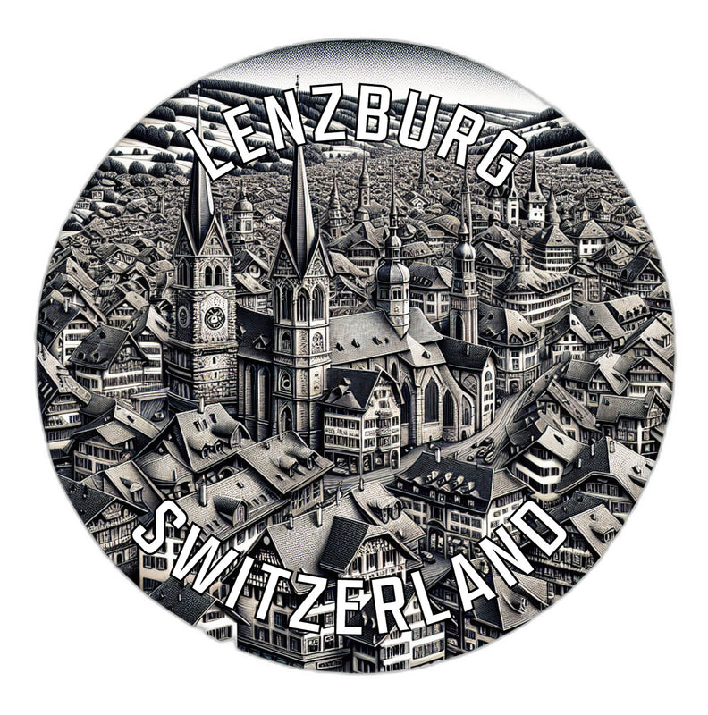 Lenzburg Switzerland Souvenir Die Cut Flat Magnet 2-Inch