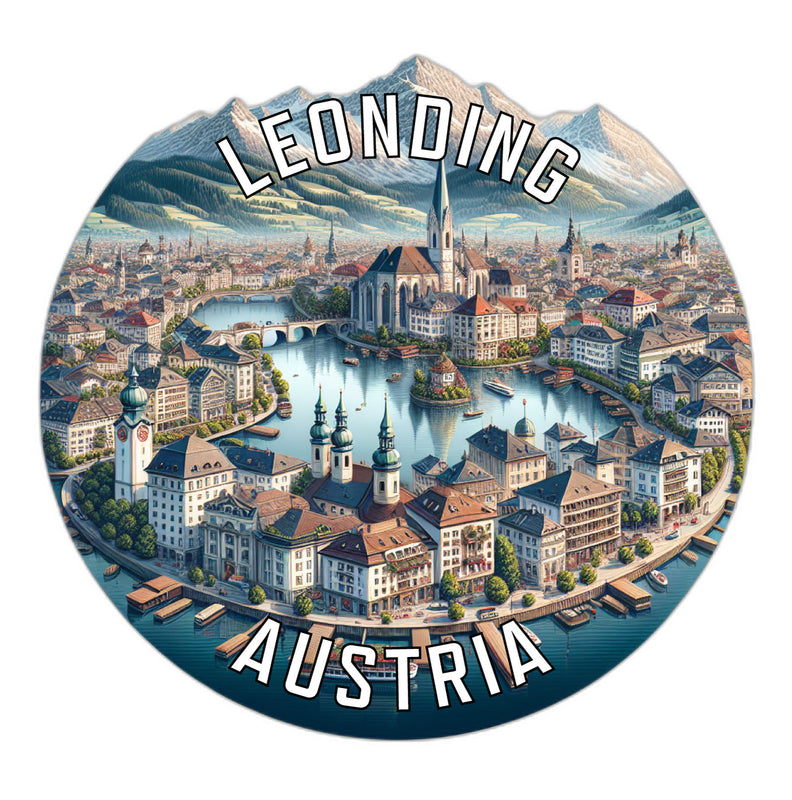Leonding Austria Souvenir Die Cut Flat Magnet 2-Inch