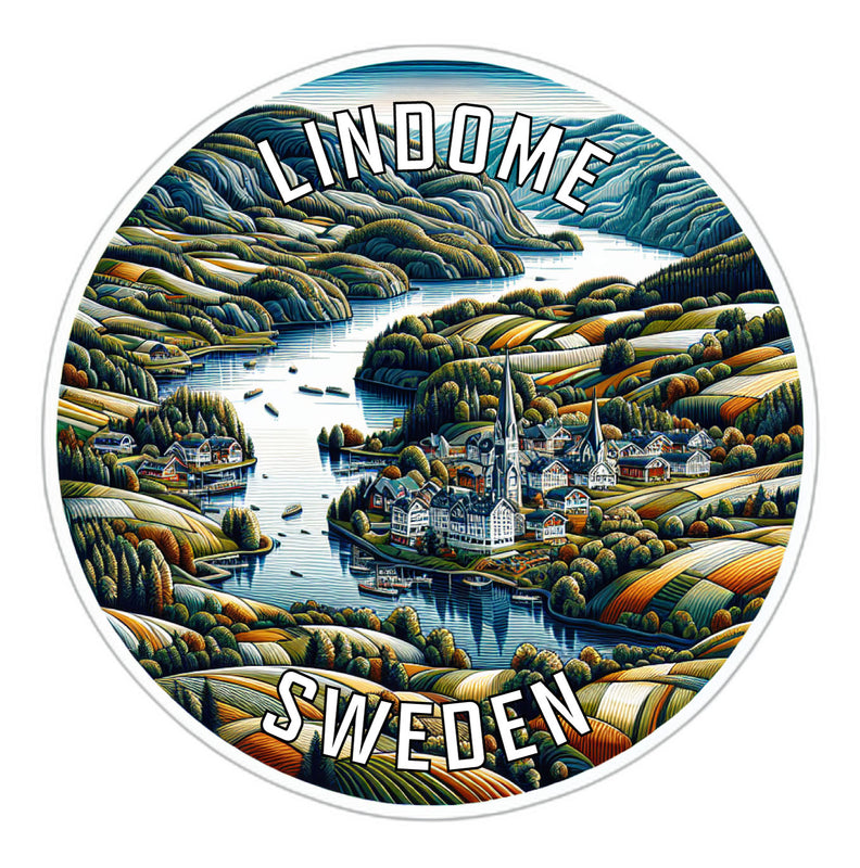 Lindome Sweden Souvenir Die Cut Flat Magnet 3-Inch