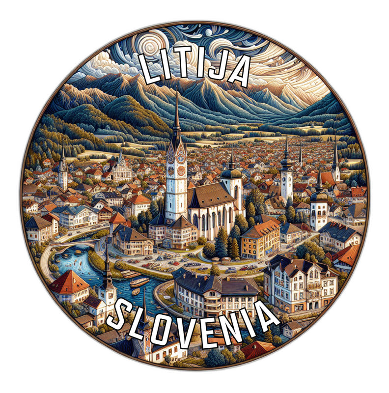 Litija Slovenia Souvenir Die Cut Flat Magnet 2-Inch