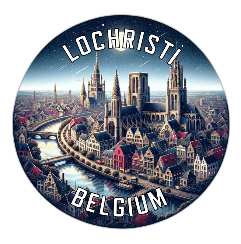 Lochristi Belgium Souvenir Die Cut Flat Magnet 2-Inch