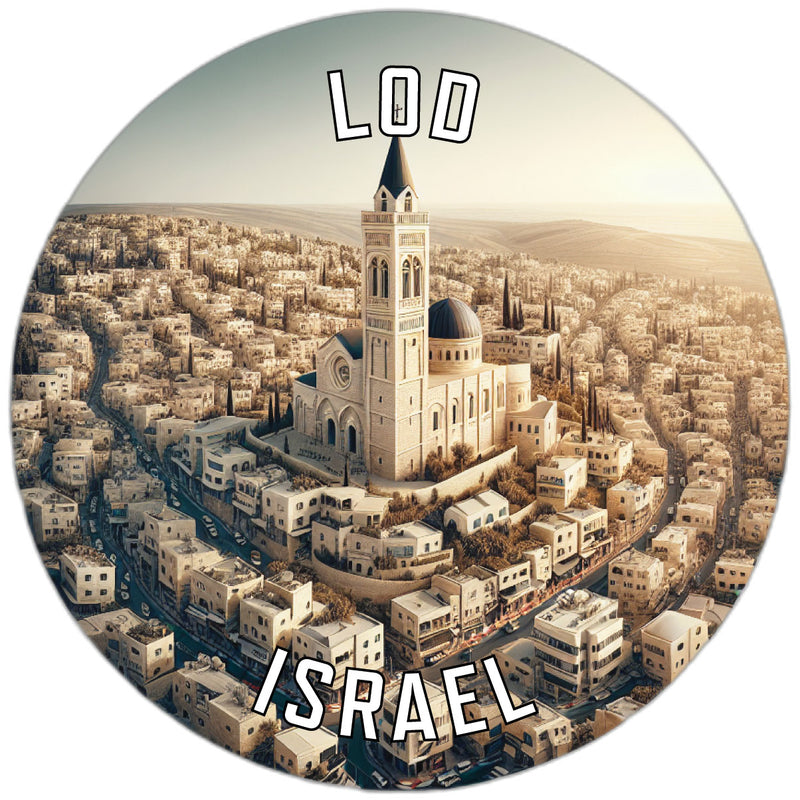 Lod Israel Souvenir Vinyl Decal Sticker 2-Inch