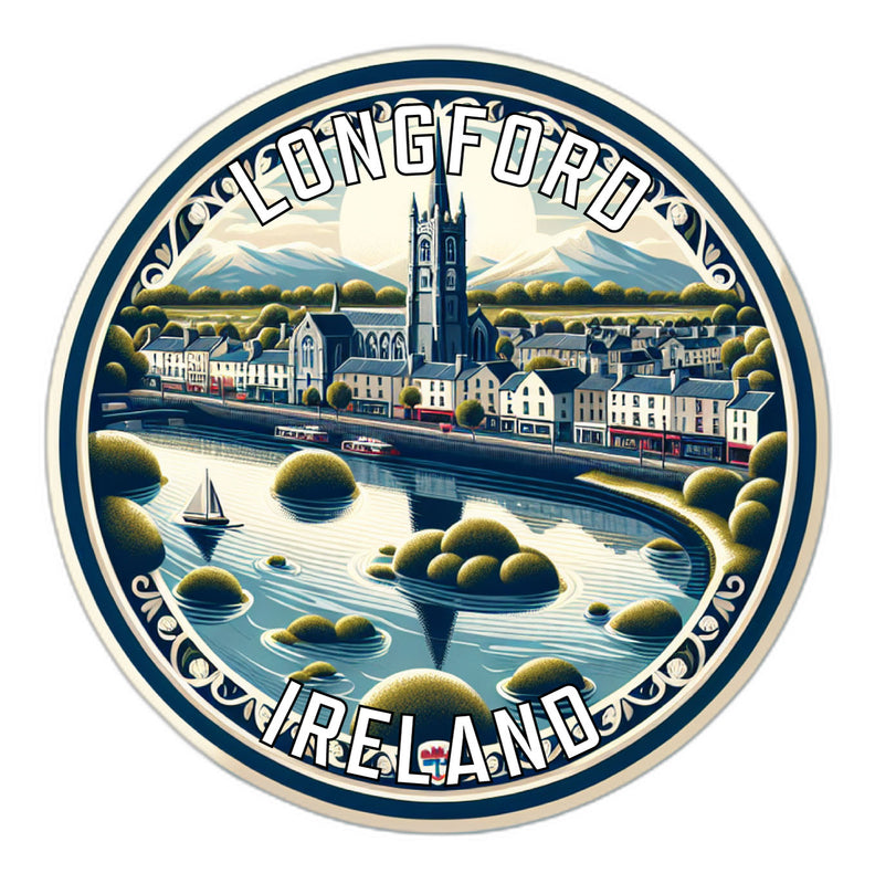 Longford Ireland Souvenir Die Cut Flat Magnet 2-Inch