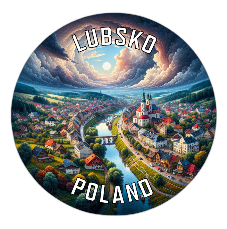Lubsko Poland Souvenir Die Cut Flat Magnet 2-Inch