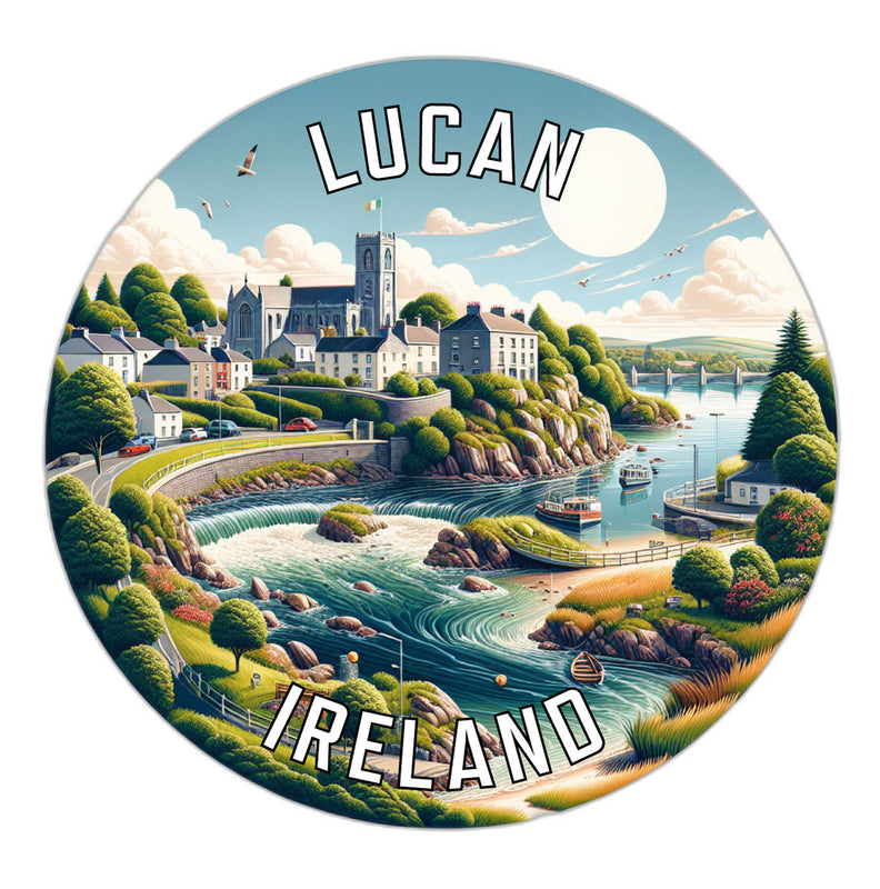 Lucan Ireland Souvenir Die Cut Flat Magnet 2-Inch