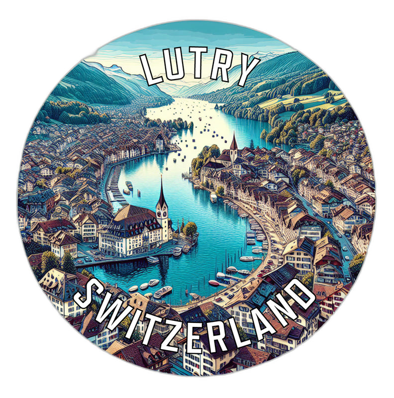 Lutry Switzerland Souvenir Vinyl Decal Sticker 2-Inch