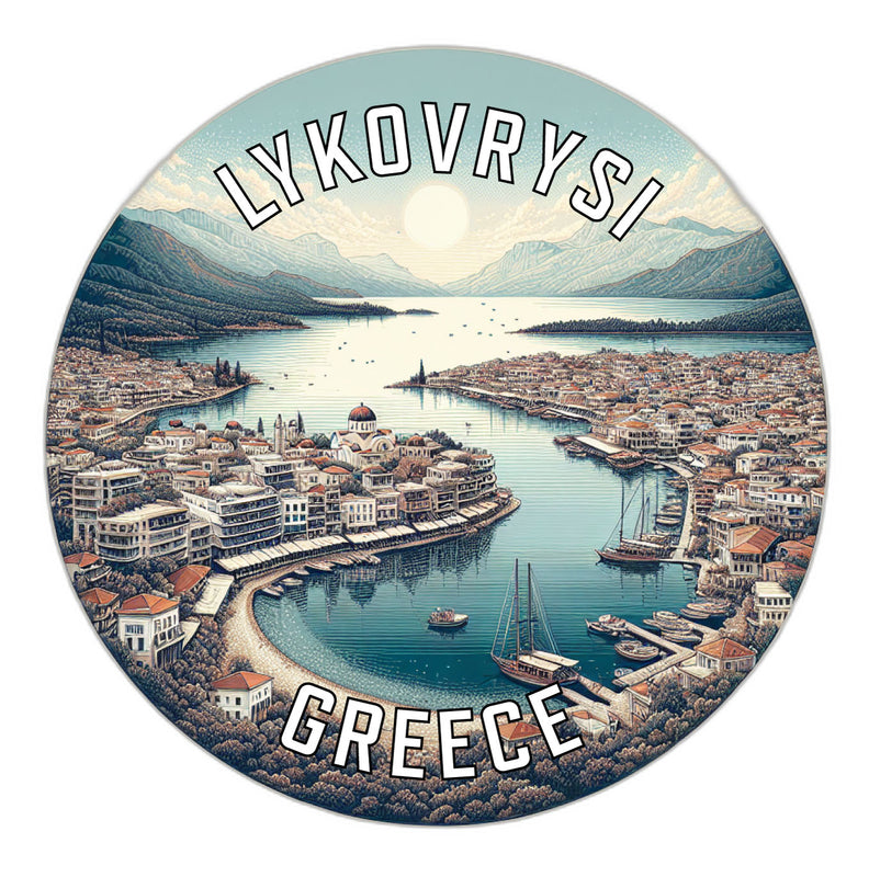 Lykovrysi Greece Souvenir Die Cut Flat Magnet 6-Inch