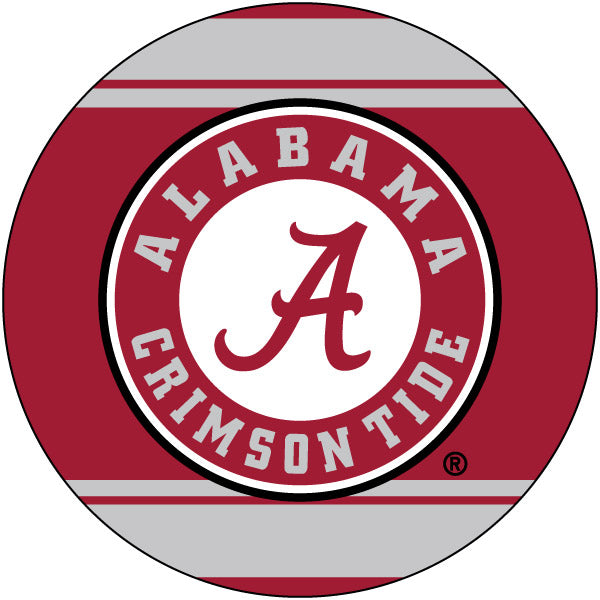 Alabama Crimson Tide Stripe Design 4-Inch Round Shape NCAA High-Definition Magnet - Versatile Metallic Surface Adornment
