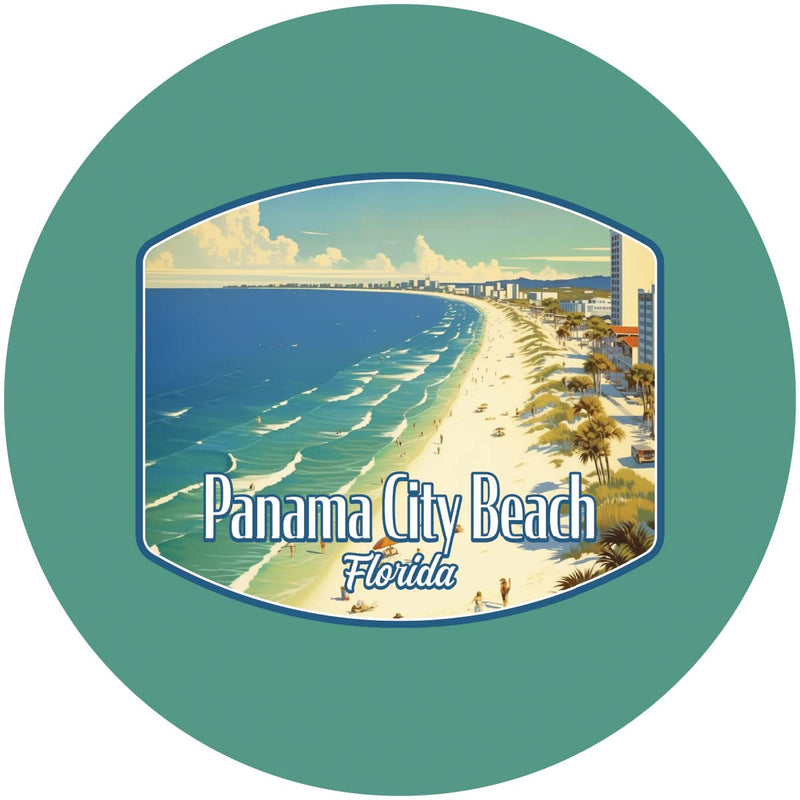 Panama City Beach Florida Design A Souvenir Round Fridge Magnet 6-Inch