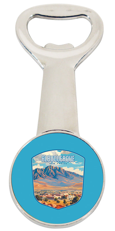 Alburqueque New Mexico Design A Souvenir Magnetic Bottle Opener 4-Pack