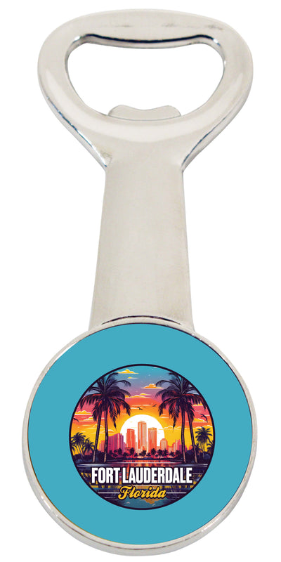 Fort Lauderdale Florida Design B Souvenir Magnetic Bottle Opener Single