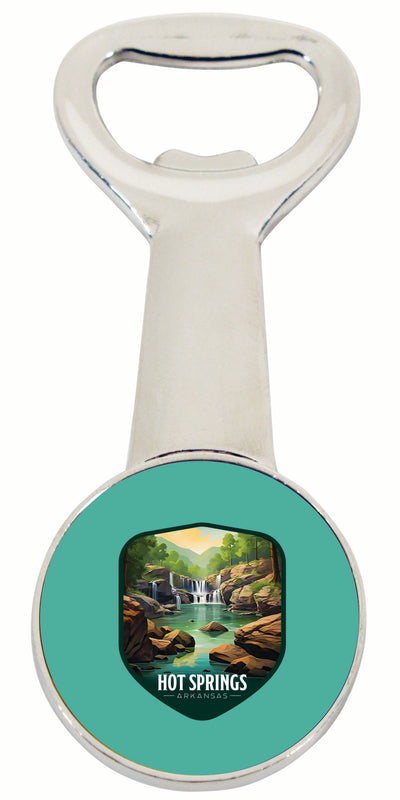 Hot Springs Arkansas Lake Springs Design Souvenir Magnetic Bottle Opener 2-Pack