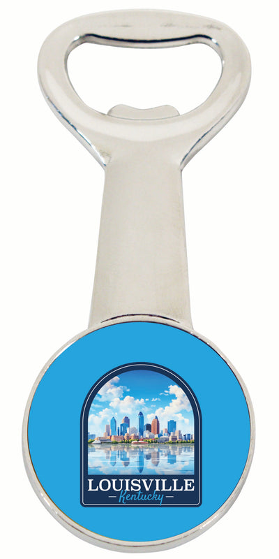 Louisville Kentucky Daytime Cityscape Design Souvenir Magnetic Bottle Opener Single
