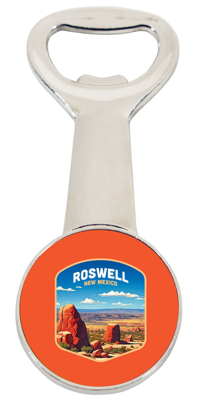 Rowell New Mexico Design B Souvenir Magnetic Bottle Opener 4-Pack