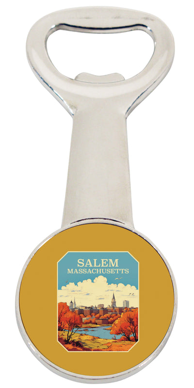 Salem Massachussettes Design A Souvenir Magnetic Bottle Opener 4-Pack