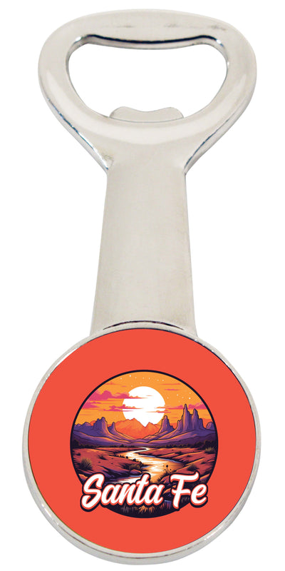 Santa Fe New Mexico Design B Souvenir Magnetic Bottle Opener Single