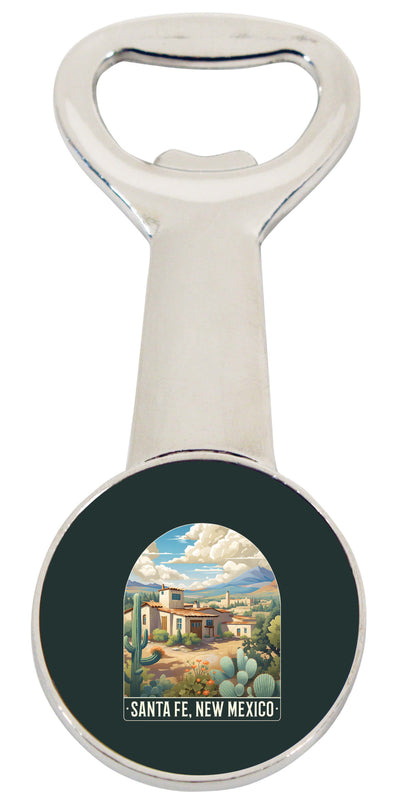 Santa Fe New Mexico Design C Souvenir Magnetic Bottle Opener Single