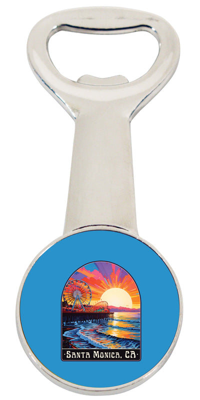 Santa Monica California Design B Souvenir Magnetic Bottle Opener 4-Pack